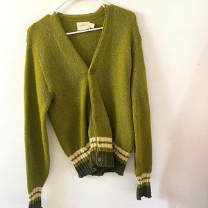 Brent Green Vintage Striped Cardigan M